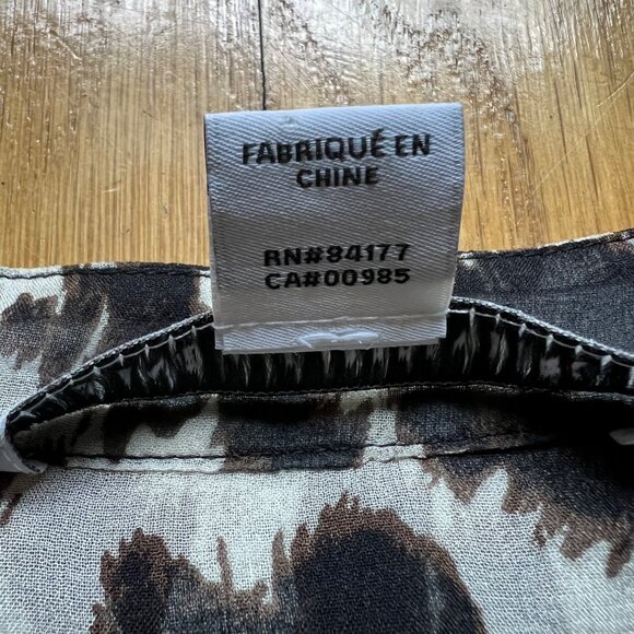 Diane Von Furstenberg Size 2 Leopard Print 100% Silk Chiffon Button-Up Blouse - Picture 14 of 14